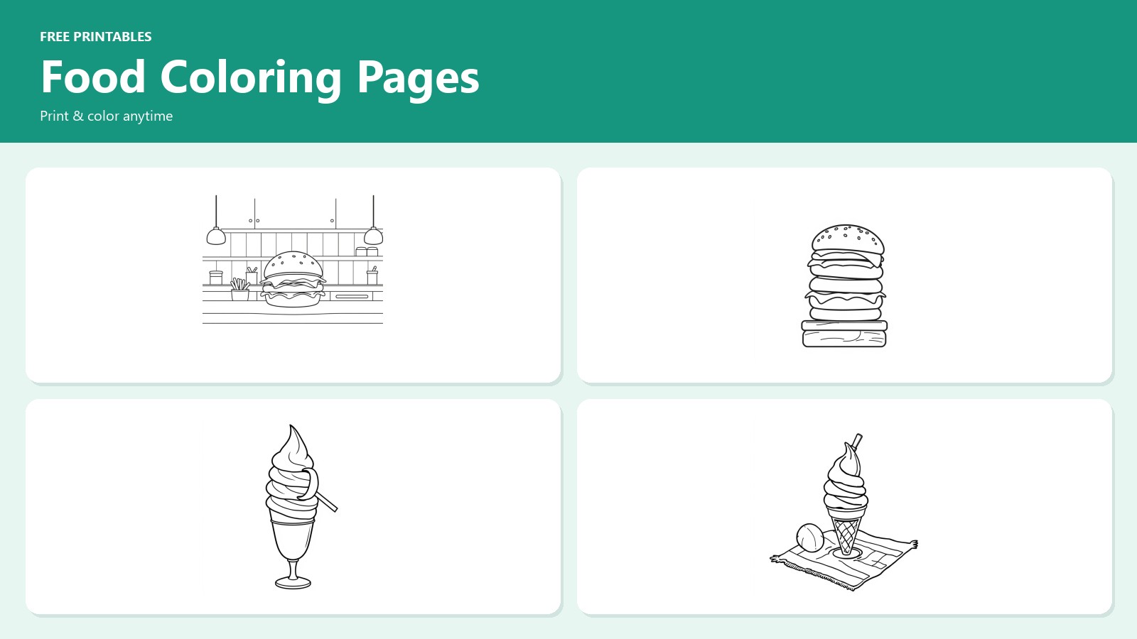 Food Coloring Pages