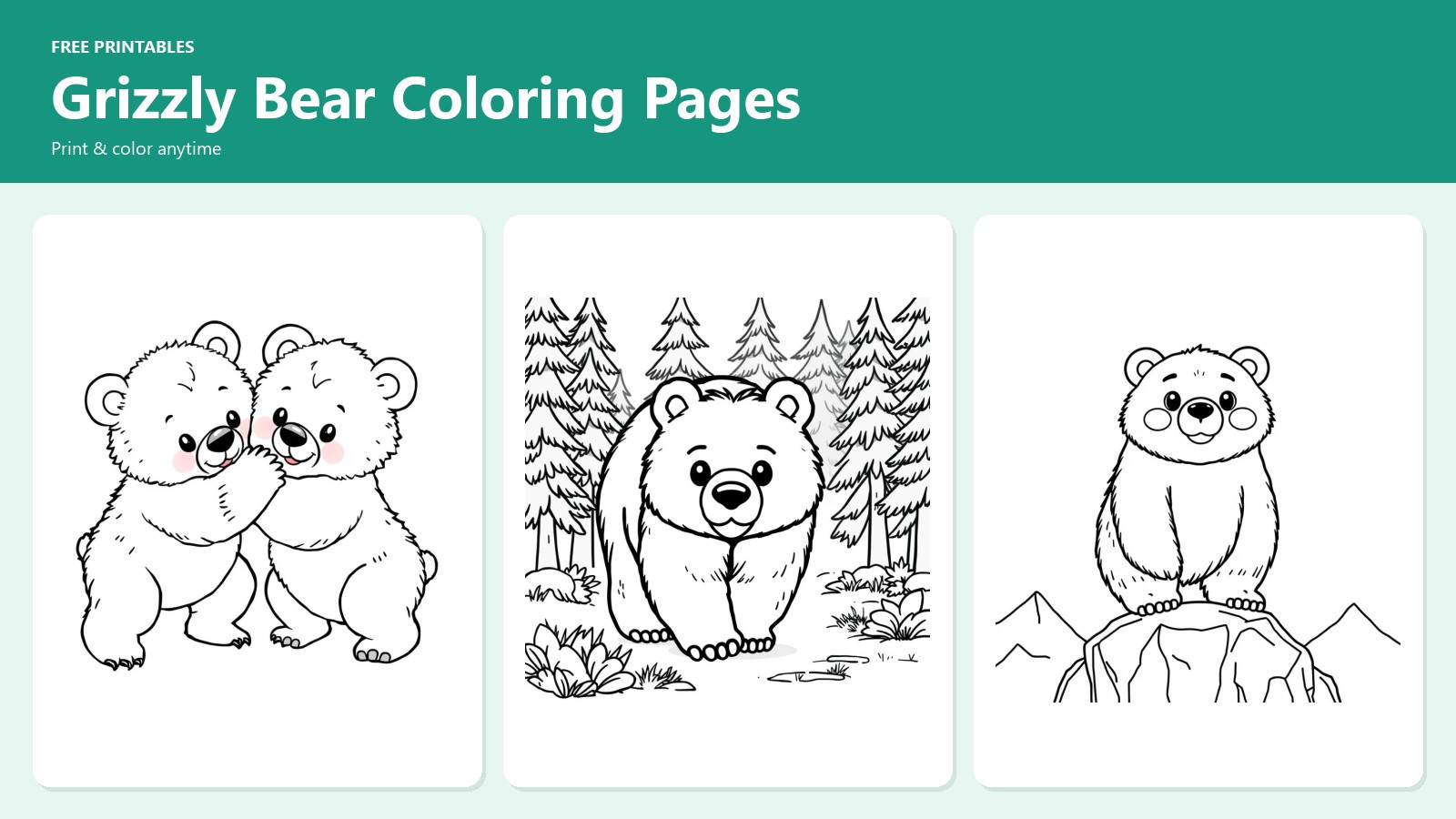 Grizzly Bear Coloring Pages