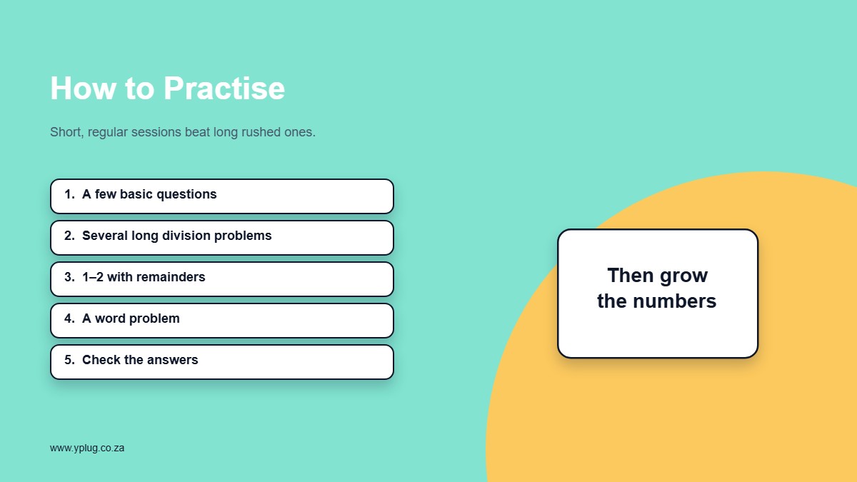 How to practise long division with a short focused session plan