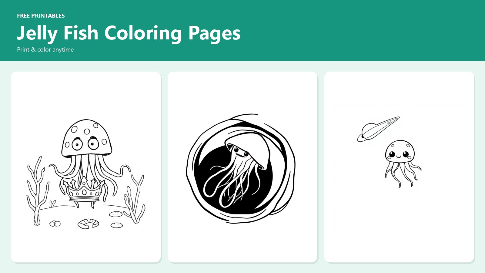 Jelly Fish Coloring Pages