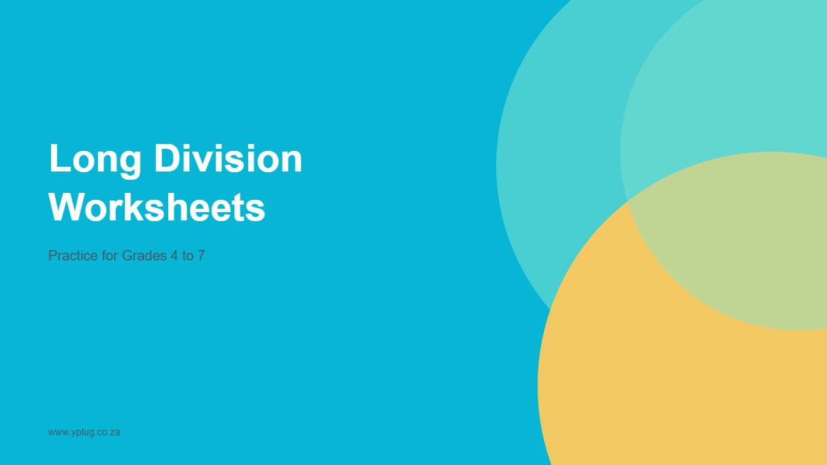 Long division worksheets featured image in Yplug brand style