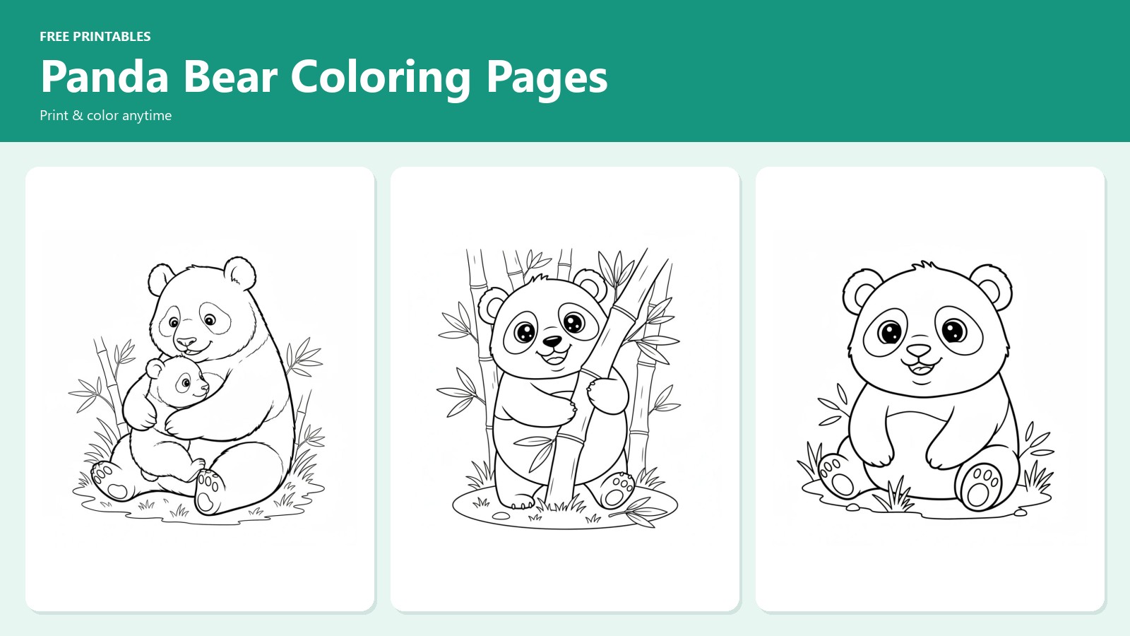 Panda Bear Coloring Pages