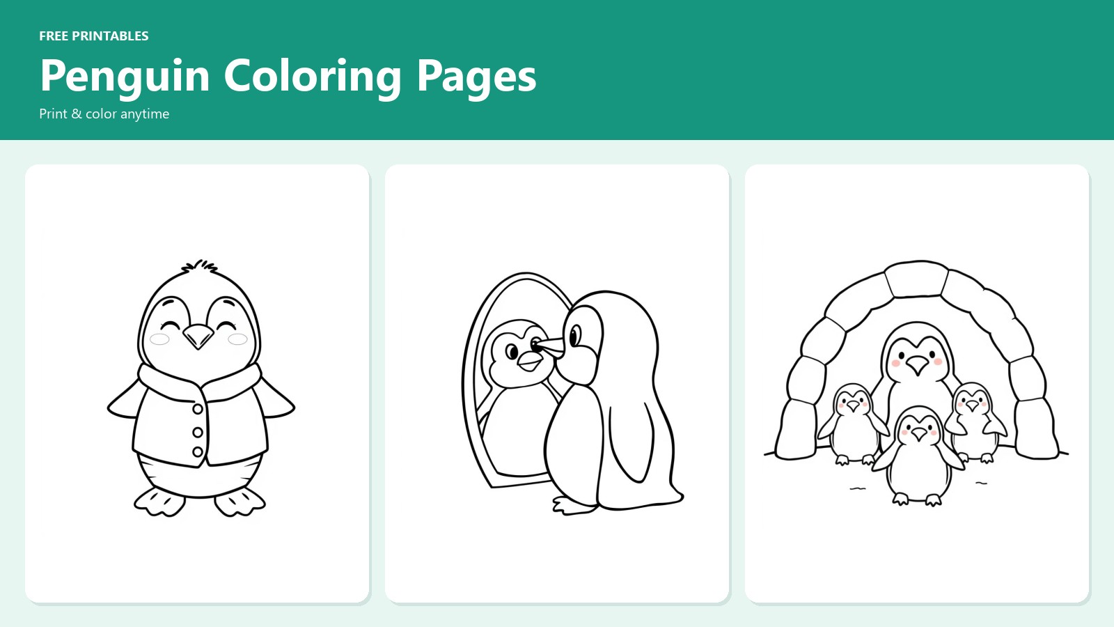 Penguin Coloring Pages