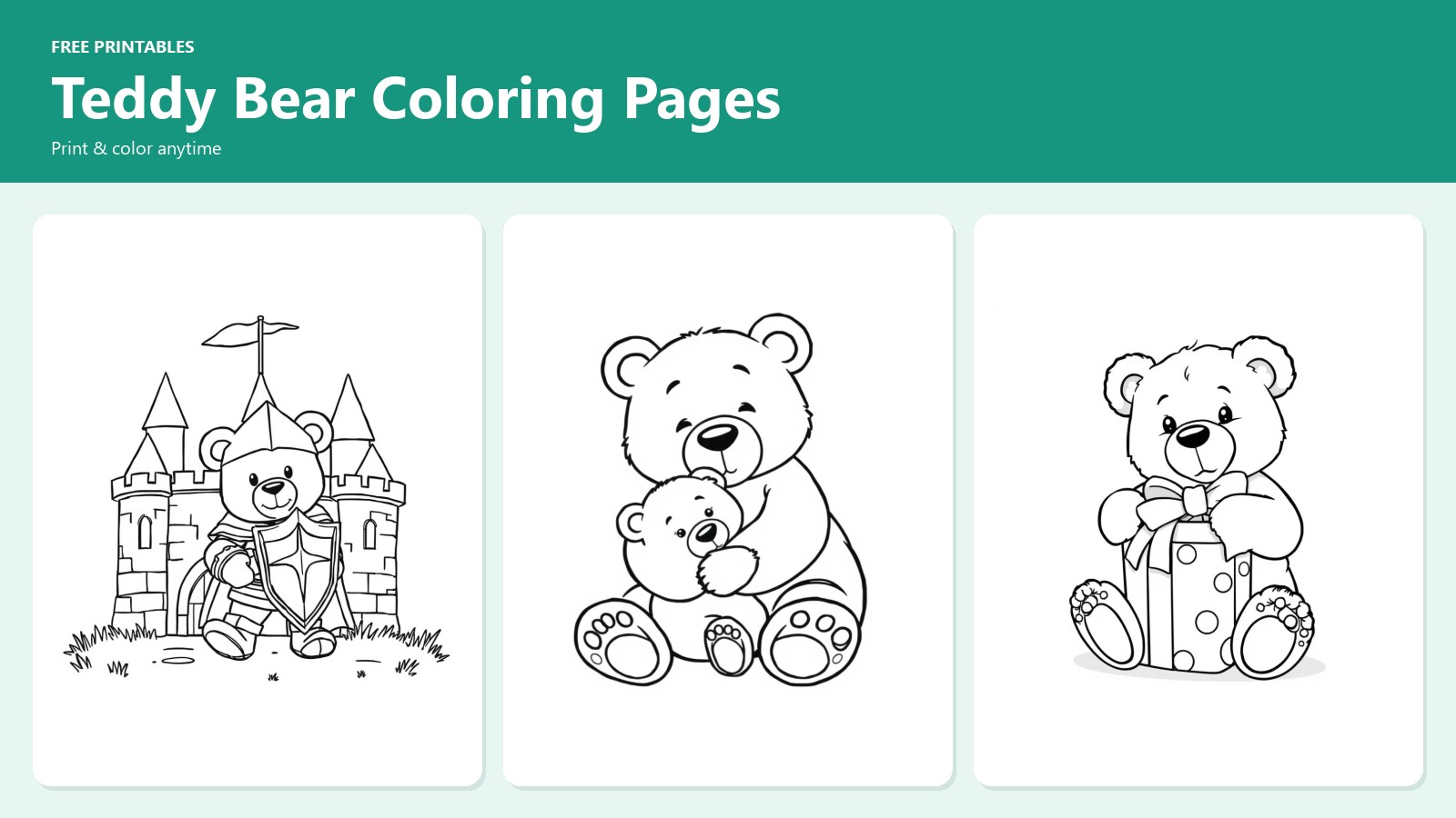 Teddy Bear Coloring Pages