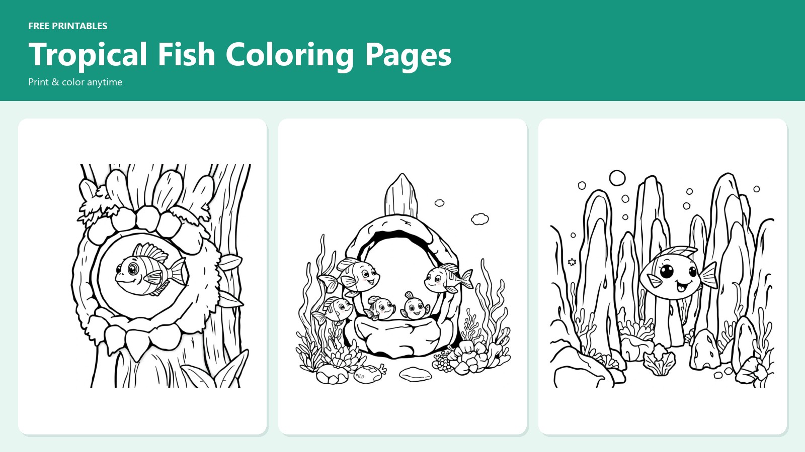 Tropical Fish Coloring Pages
