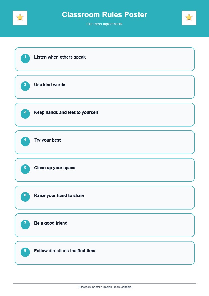 Classroom Rules Poster