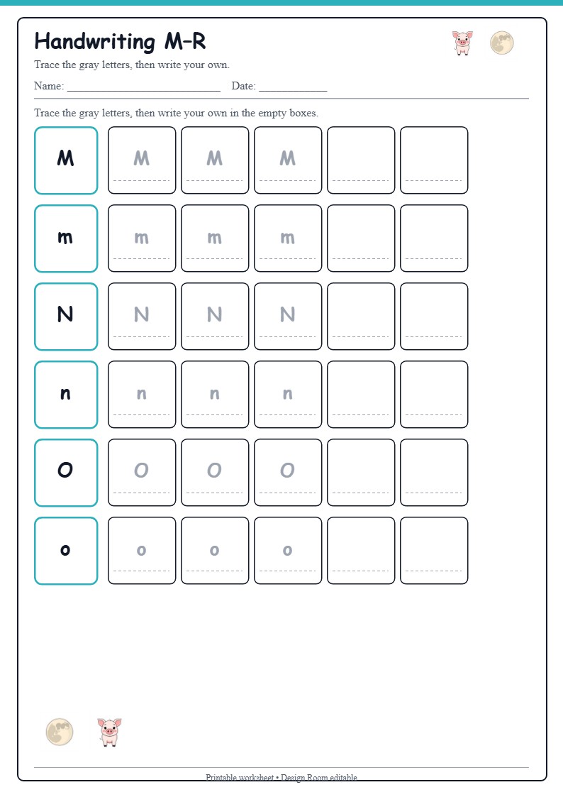 Handwriting M–R