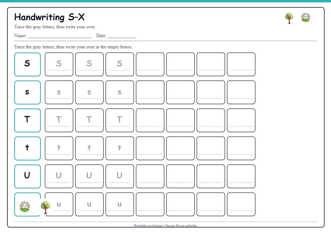 Handwriting S–X
