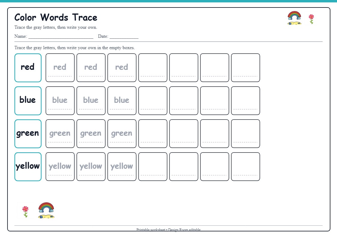 Color Words Trace