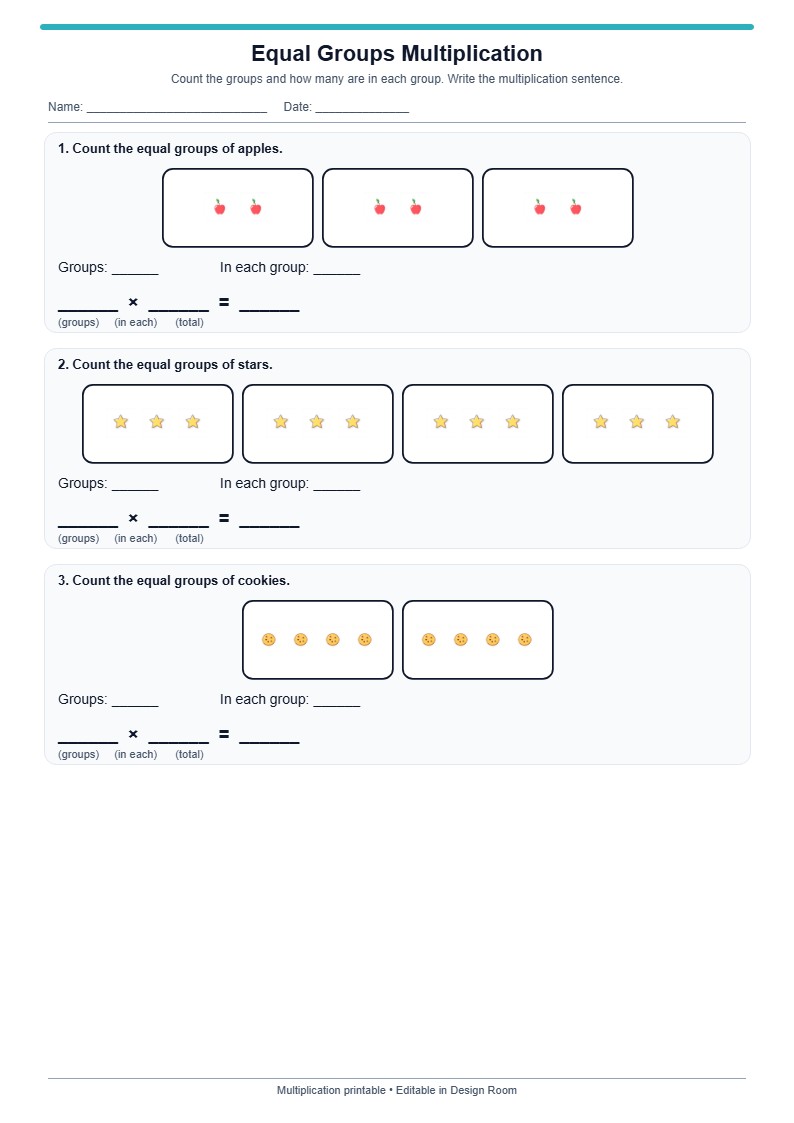 Equal Groups — Count and Write