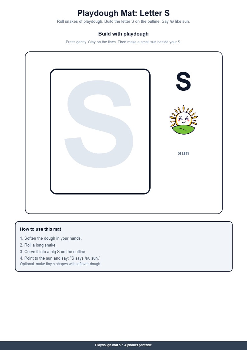Playdough Mat Letter S